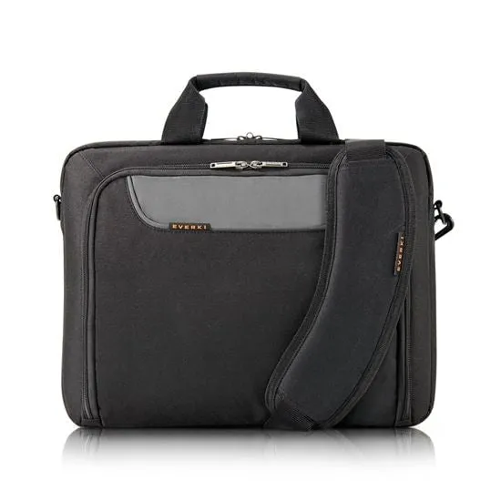 Everki Advance Briefcase, Fits 13''-14.1'', Separate Zippered Accessory Pocket, Front Stash Pocket, Trolley Handle Pass-through Strap, Ergonomic Shoulder Pad