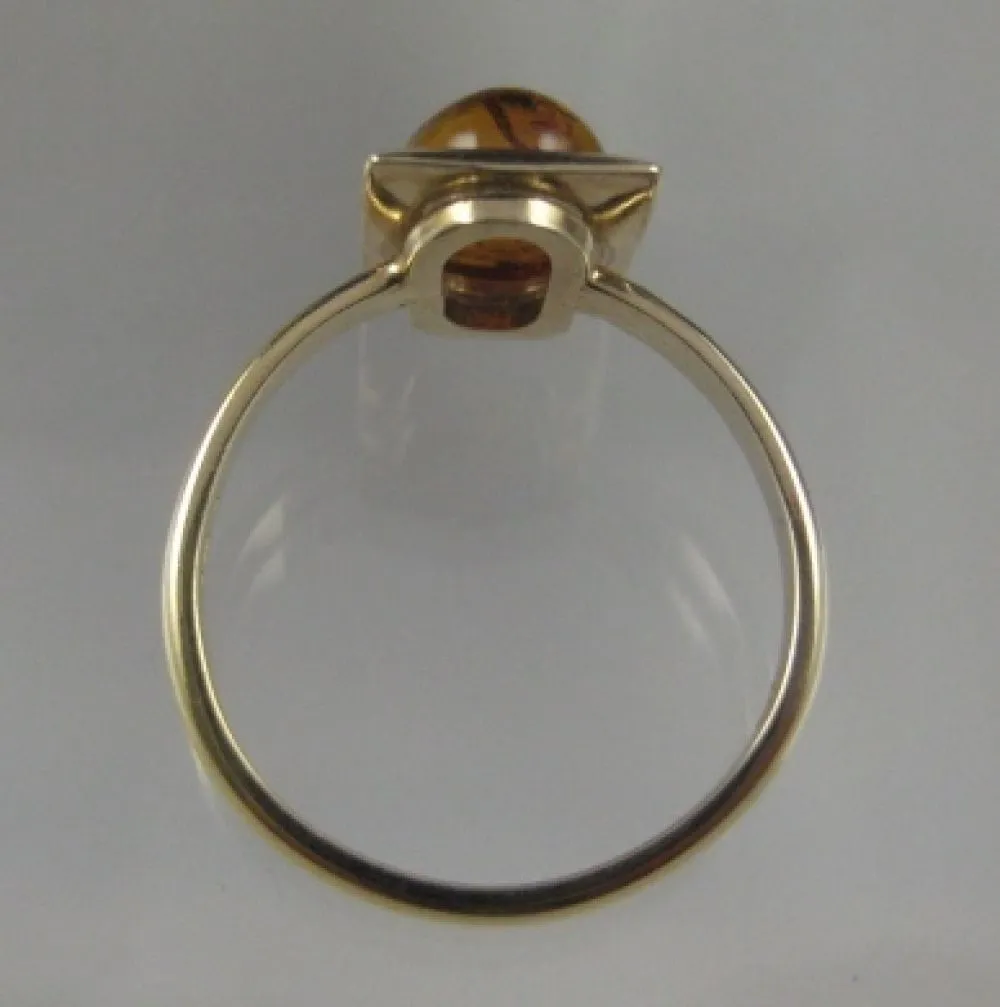 Fabulous 2Ct Amber Gold Ring