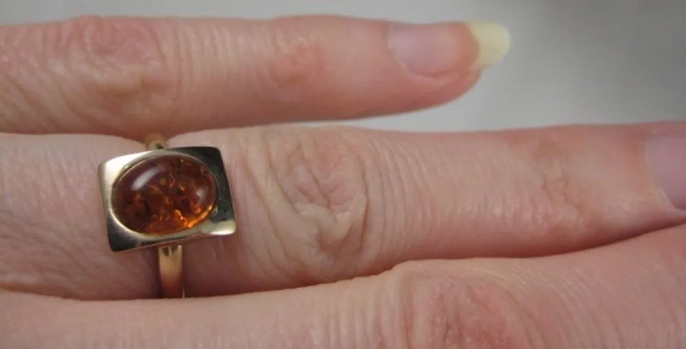 Fabulous 2Ct Amber Gold Ring
