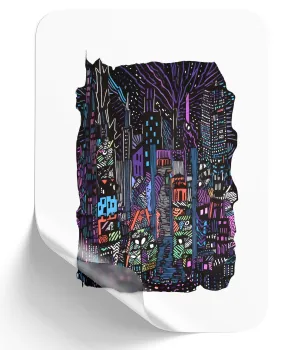 Fantasy-Inspired Vibrant Nighttime Urban