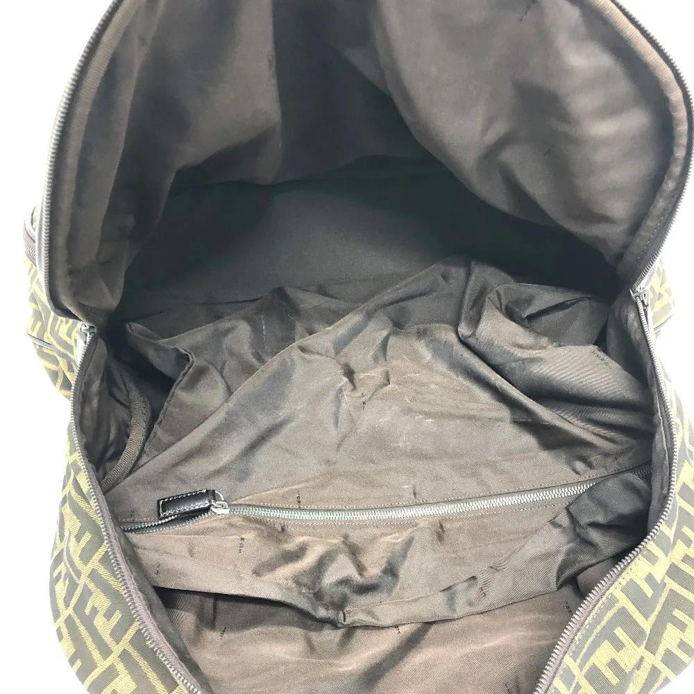 FENDI Boston Duffel bag Nylon / leather Brown Zucca FF logo