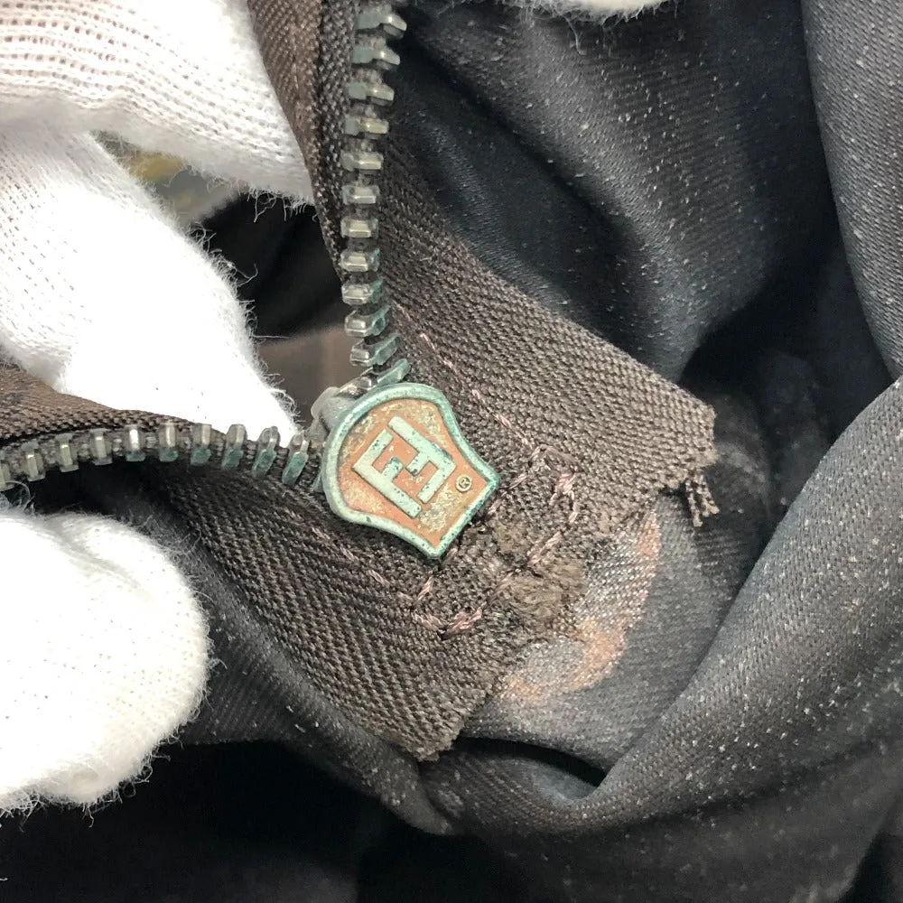 FENDI Boston Duffel bag Nylon / leather Brown Zucca FF logo