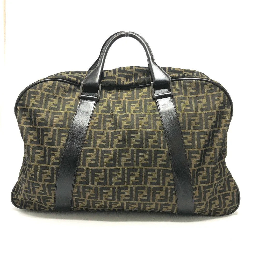 FENDI Boston Duffel bag Nylon / leather Brown Zucca FF logo