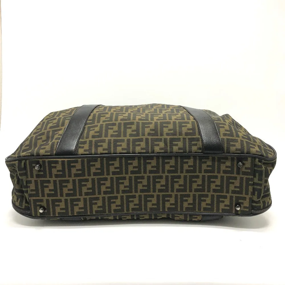 FENDI Boston Duffel bag Nylon / leather Brown Zucca FF logo