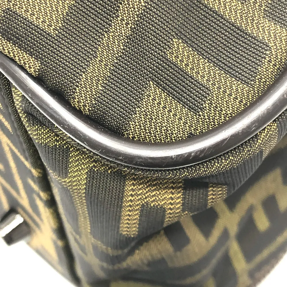 FENDI Boston Duffel bag Nylon / leather Brown Zucca FF logo