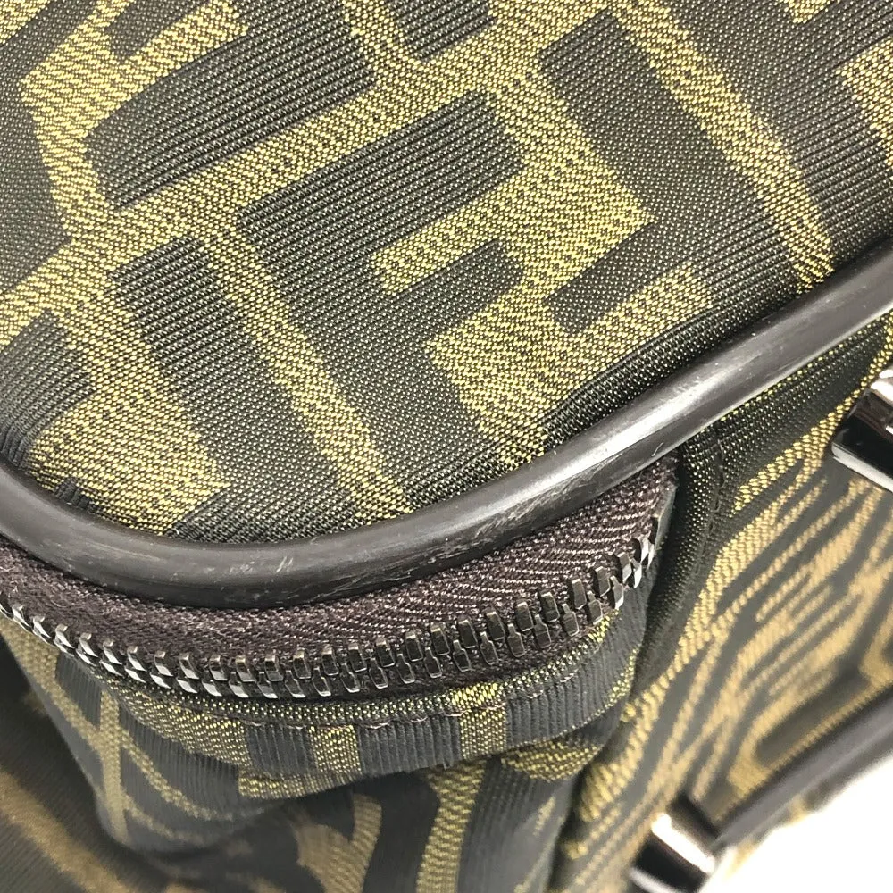 FENDI Boston Duffel bag Nylon / leather Brown Zucca FF logo