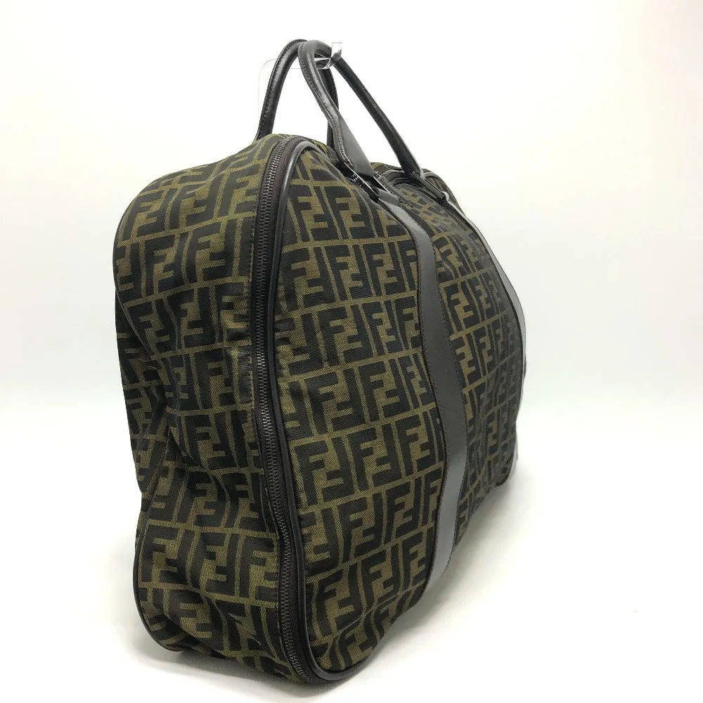 FENDI Boston Duffel bag Nylon / leather Brown Zucca FF logo