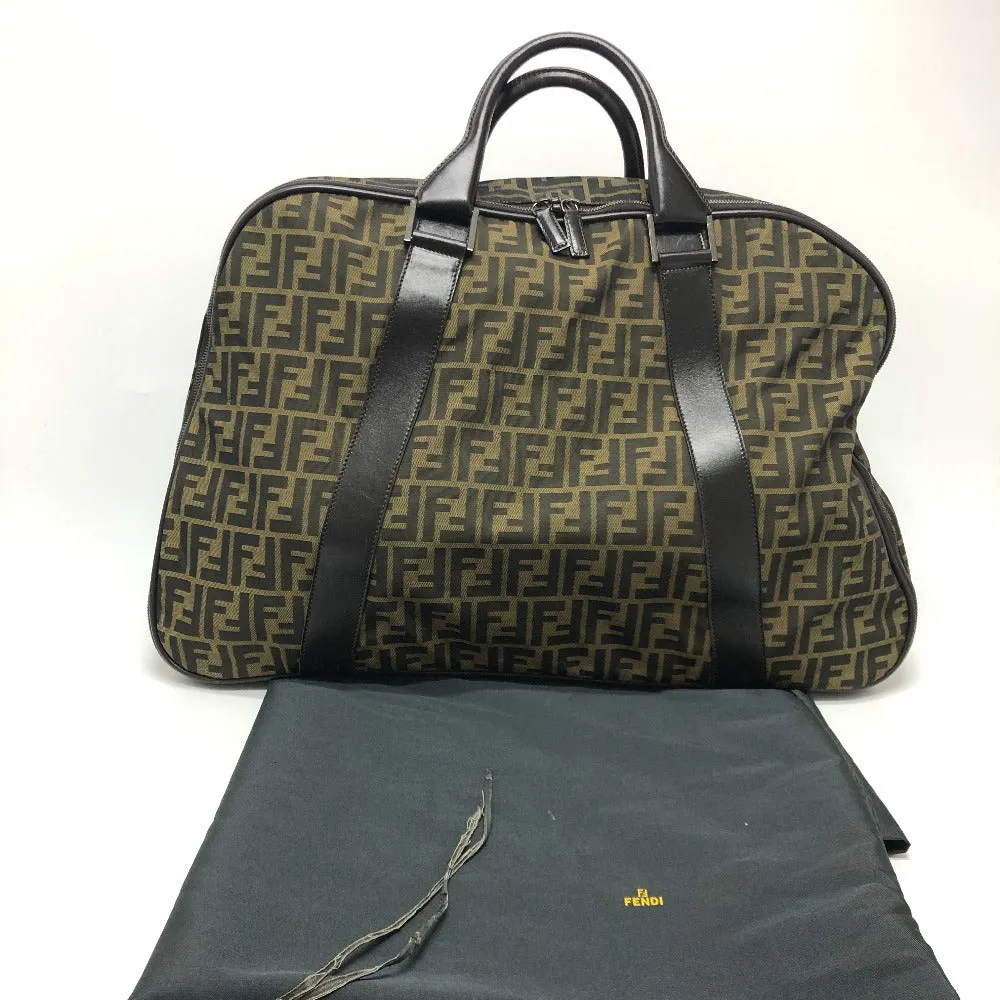 FENDI Boston Duffel bag Nylon / leather Brown Zucca FF logo