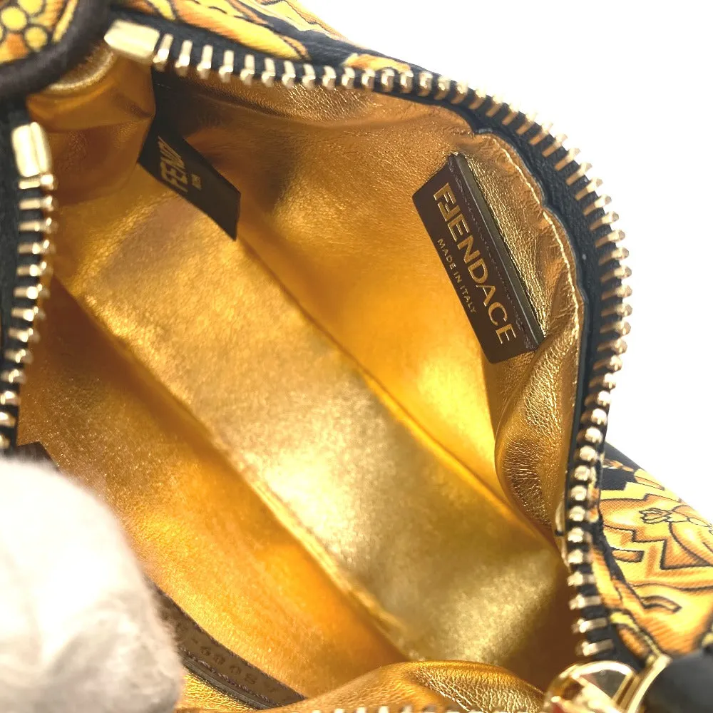 FENDI Handbag 7AS089 Nylon / leather yellow Nano Fendigraphy Fendace FENDACE Women Used