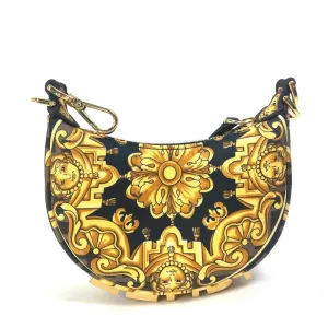 FENDI Handbag 7AS089 Nylon / leather yellow Nano Fendigraphy Fendace FENDACE Women Used