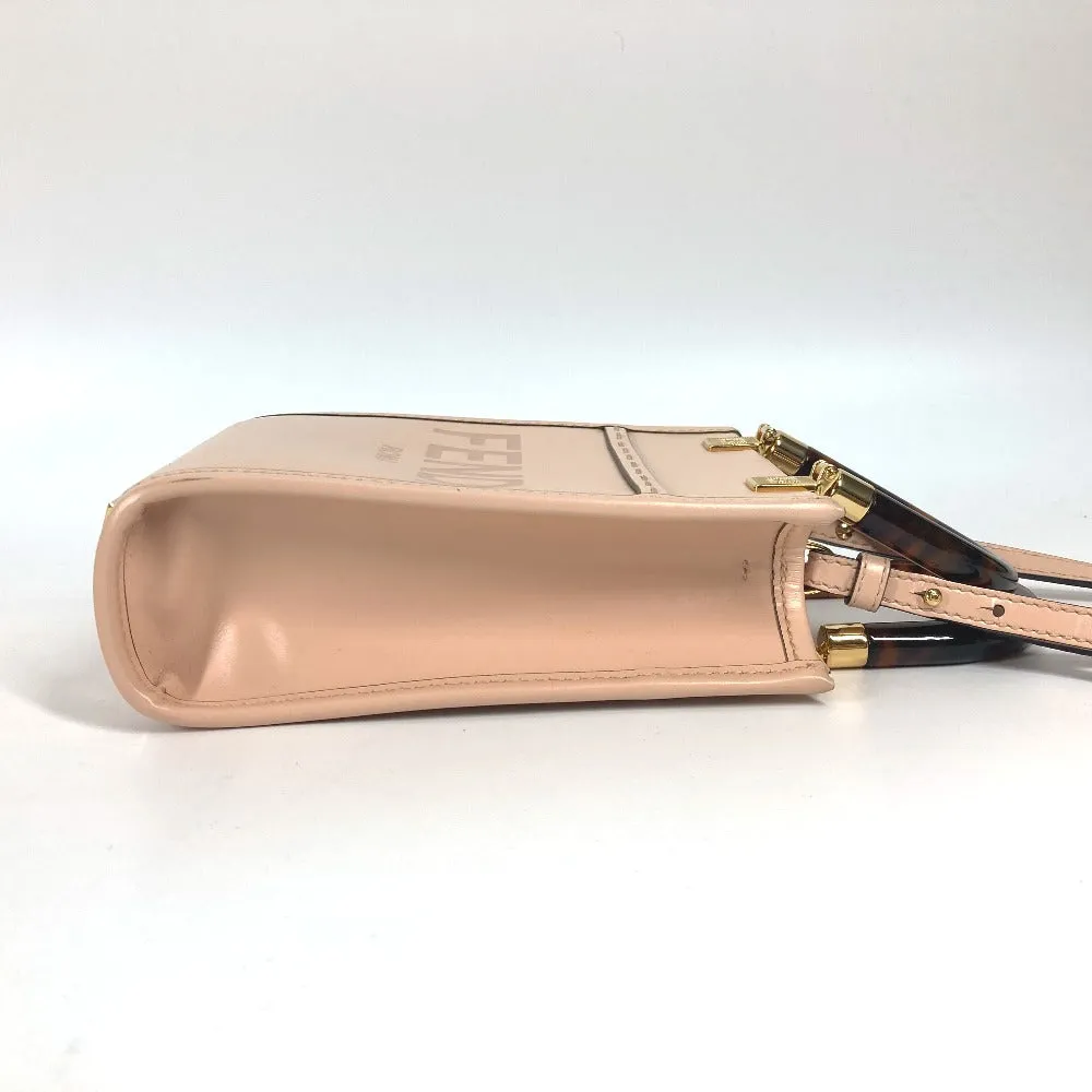 FENDI Handbag 8BS051 leather Beige type Shoulder Bag Crossbody bag sunshine shopper small Women Used