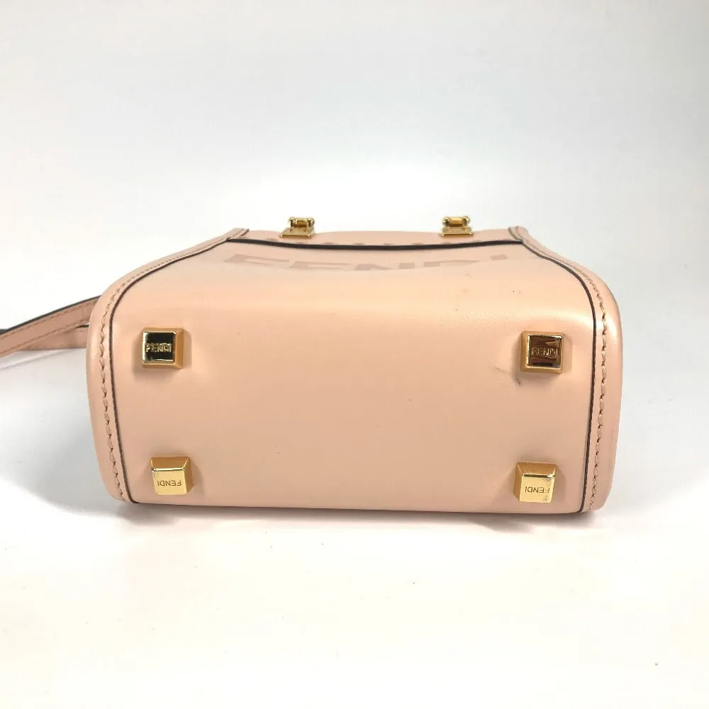 FENDI Handbag 8BS051 leather Beige type Shoulder Bag Crossbody bag sunshine shopper small Women Used