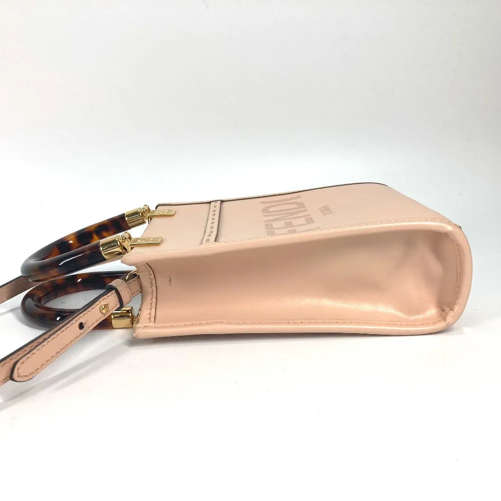 FENDI Handbag 8BS051 leather Beige type Shoulder Bag Crossbody bag sunshine shopper small Women Used
