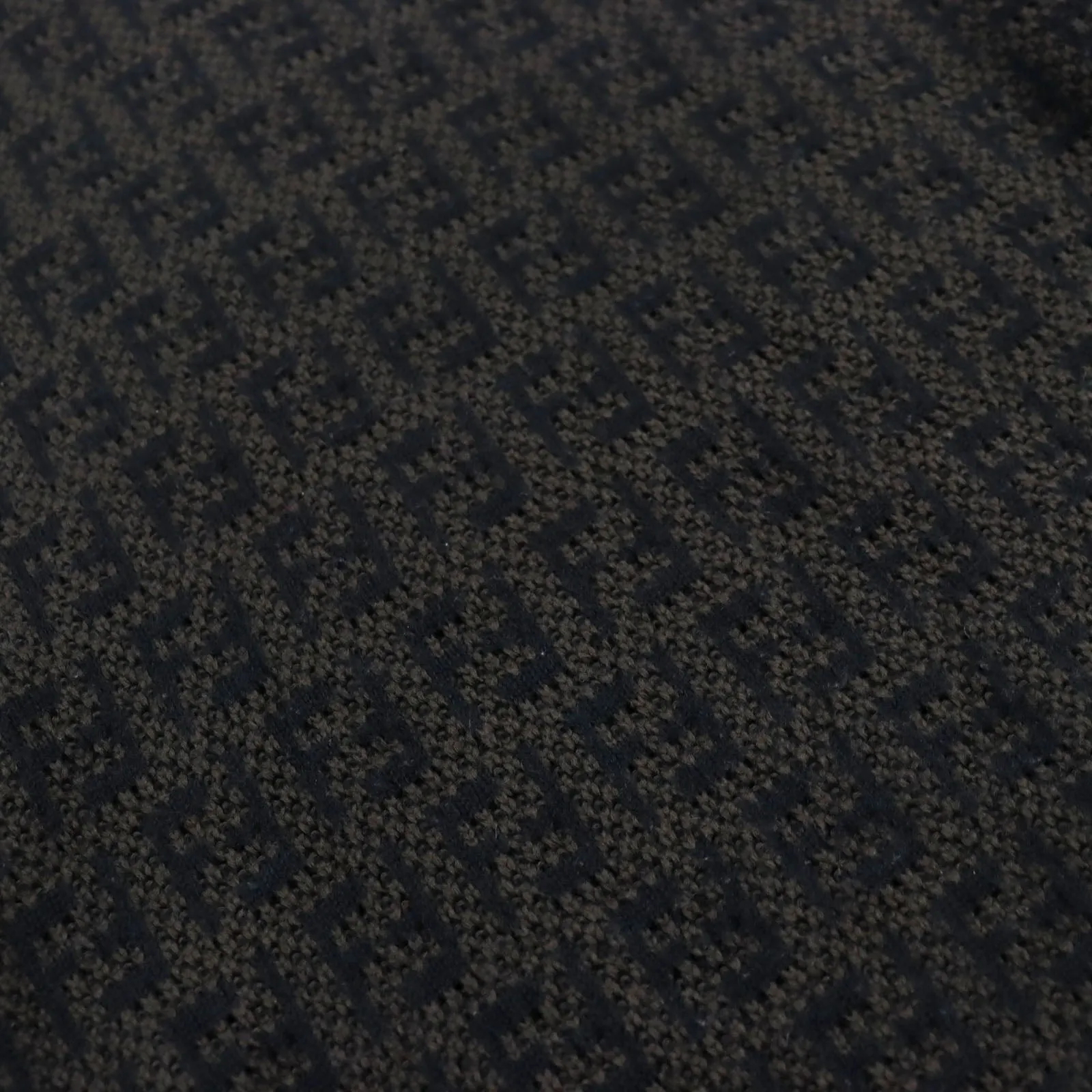 FENDI knit FZX034 AKFS wool Brown black GIROCOLLO FF DETAIL KNIT 54
