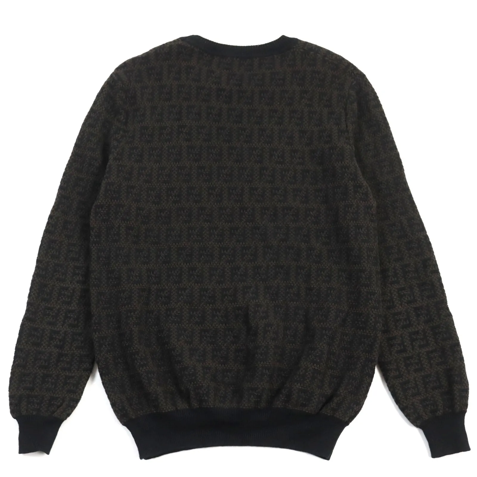 FENDI knit FZX034 AKFS wool Brown black GIROCOLLO FF DETAIL KNIT 54