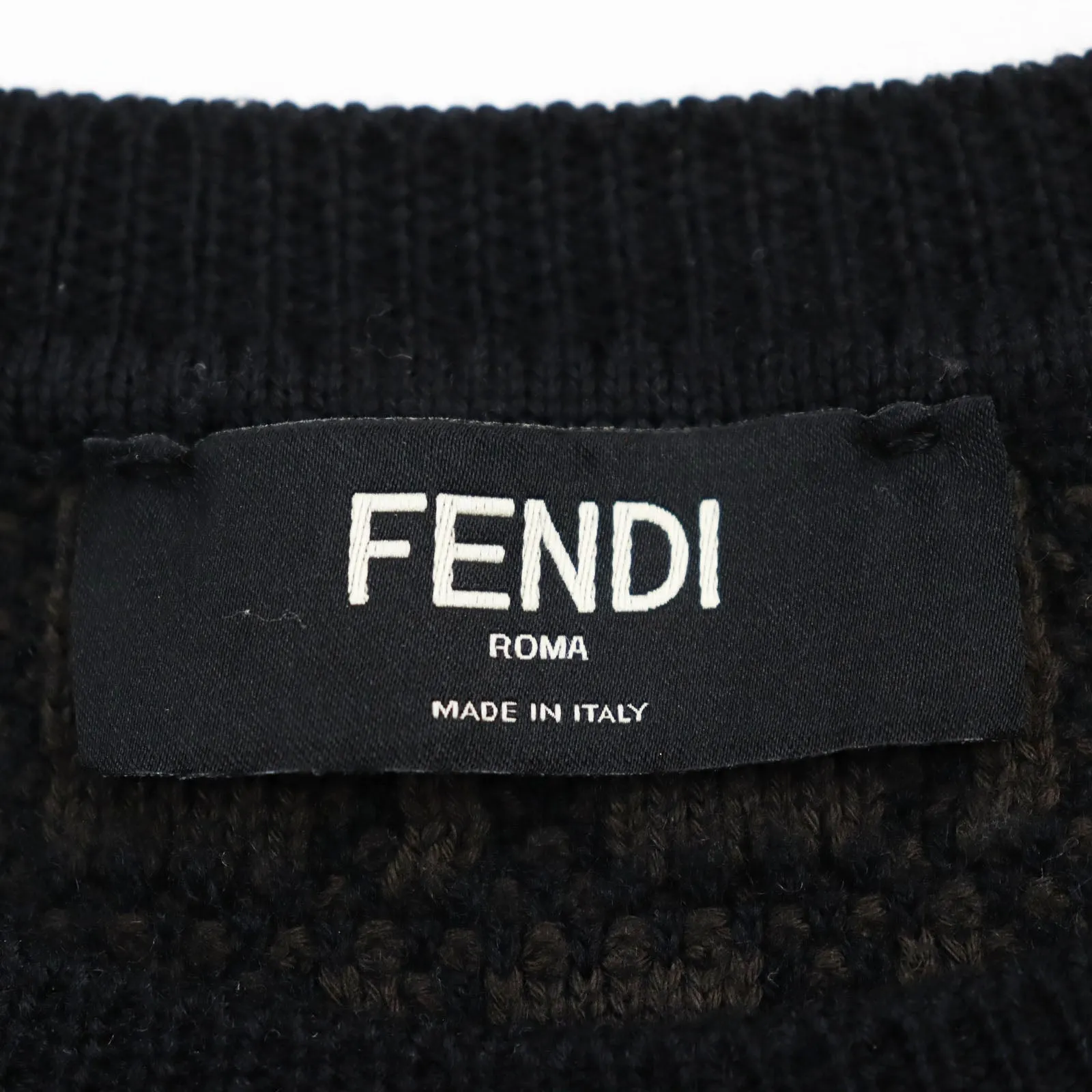 FENDI knit FZX034 AKFS wool Brown black GIROCOLLO FF DETAIL KNIT 54