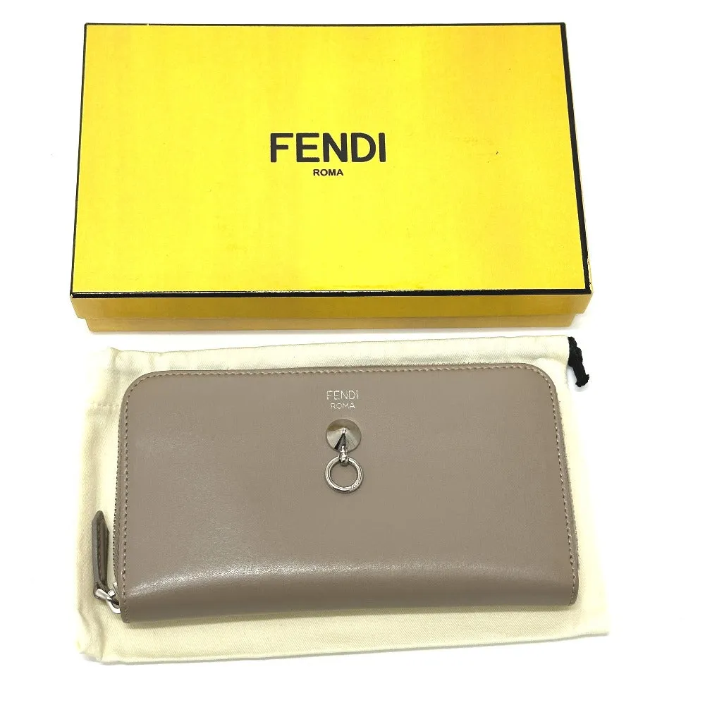 FENDI Long Wallet Purse 8M0299 leather beige By the way mens Used