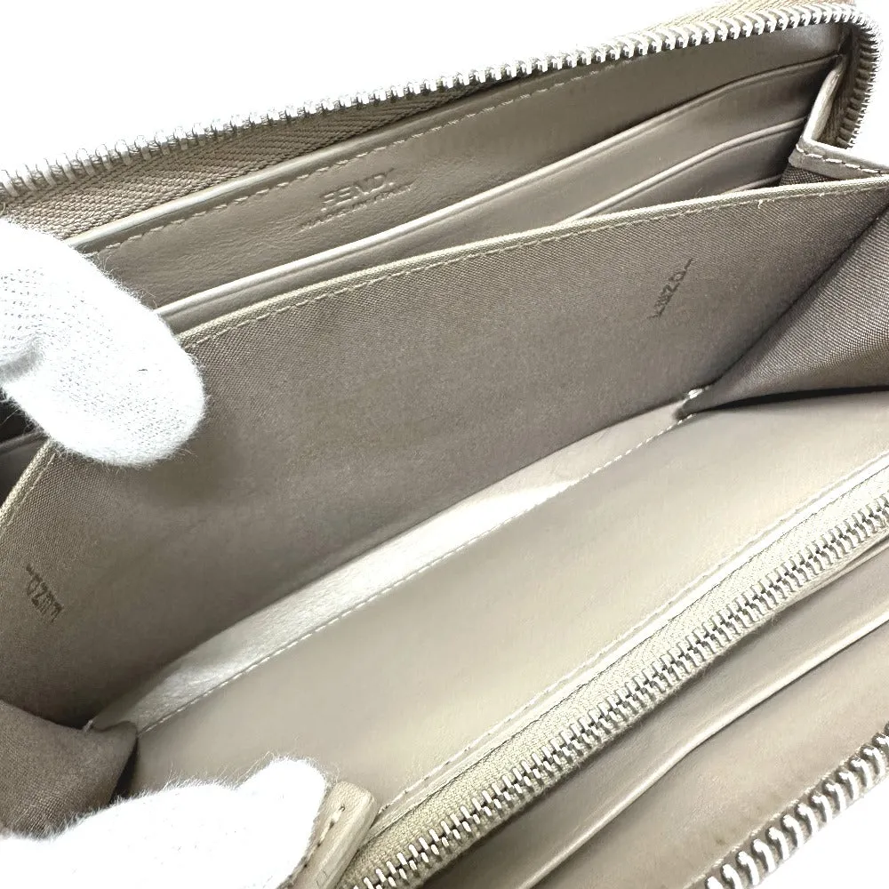 FENDI Long Wallet Purse 8M0299 leather beige By the way mens Used