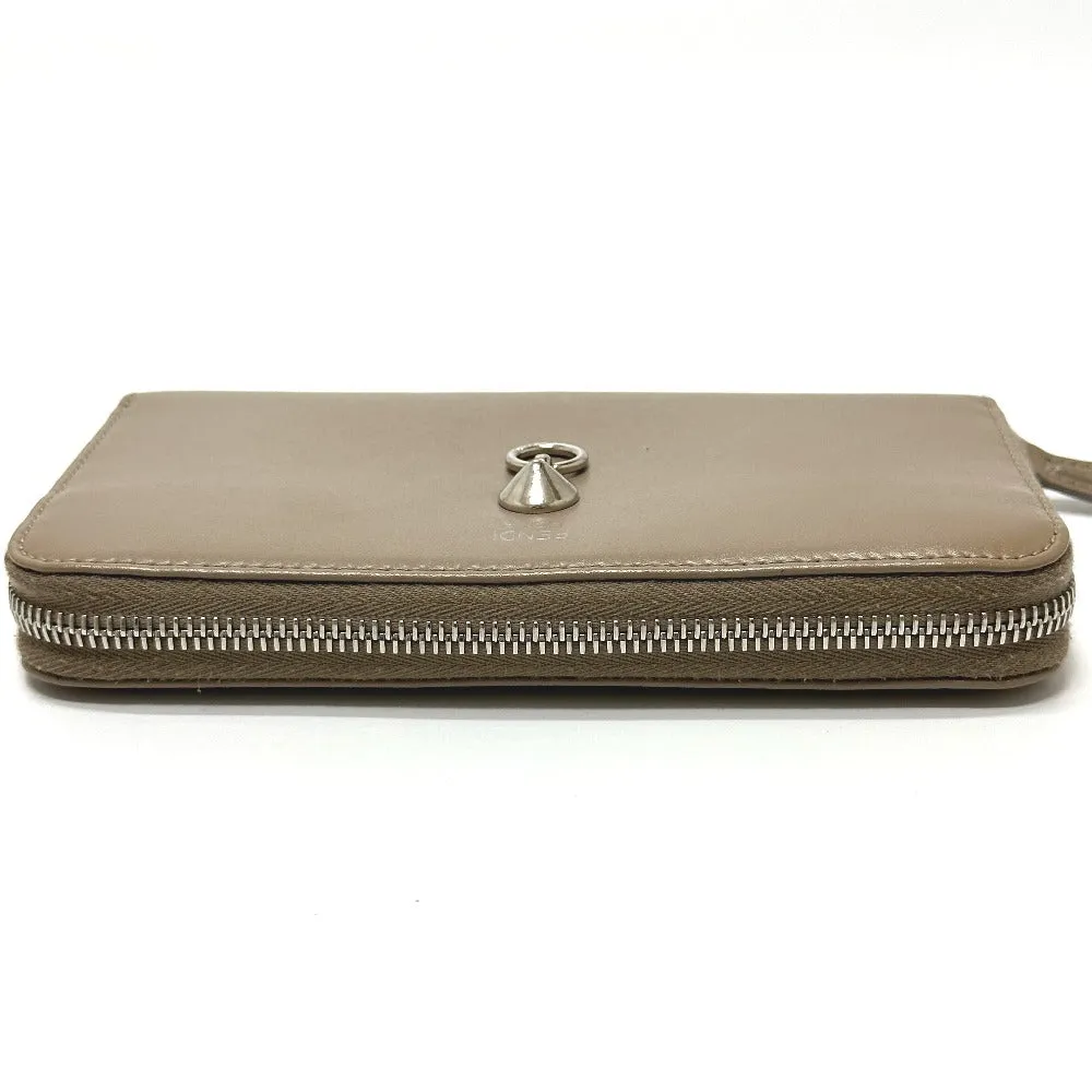 FENDI Long Wallet Purse 8M0299 leather beige By the way mens Used