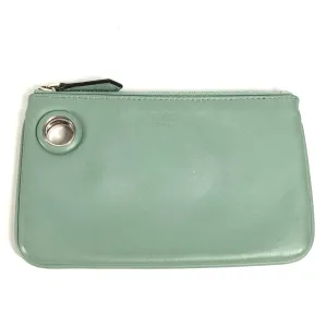 FENDI Pouch 8BS007 leather green Coin case Wallet Clutch Small Women Used
