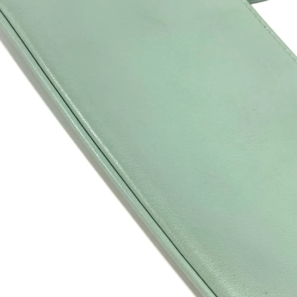FENDI Pouch 8BS007 leather green Coin case Wallet Clutch Small Women Used