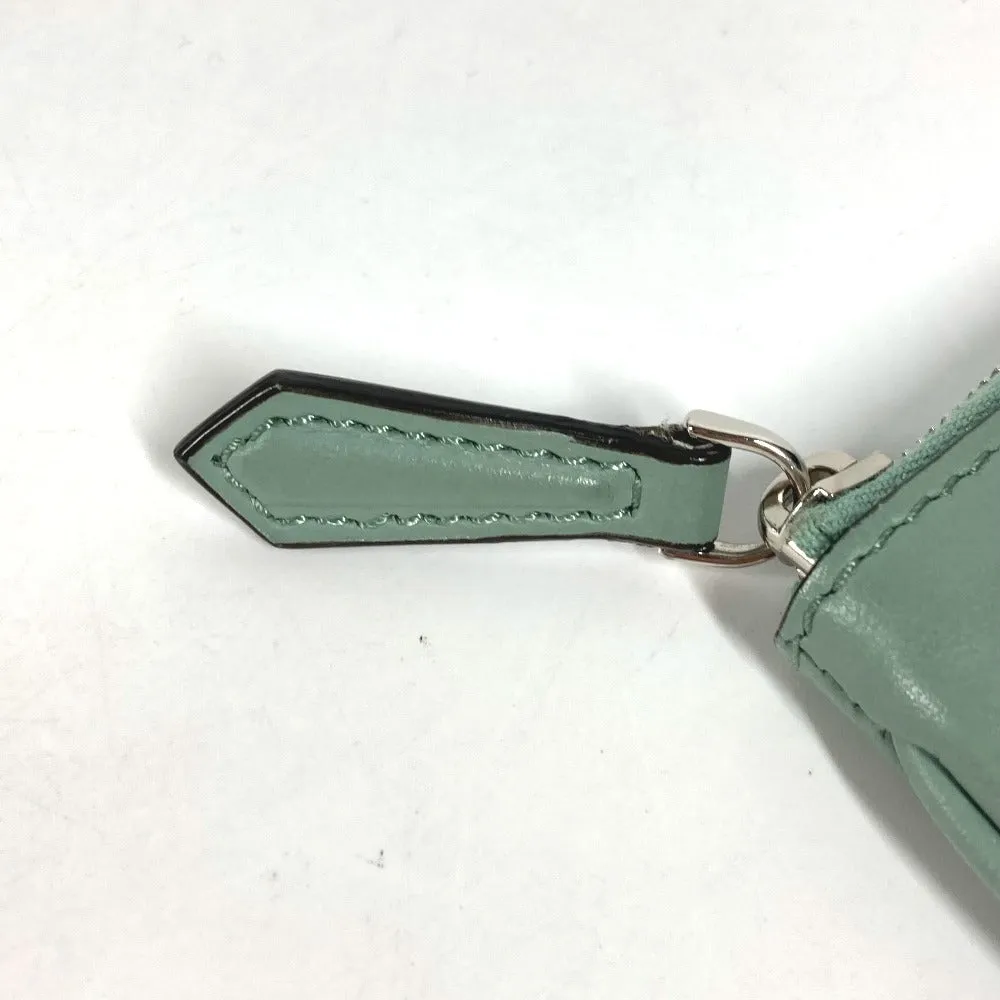 FENDI Pouch 8BS007 leather green Coin case Wallet Clutch Small Women Used