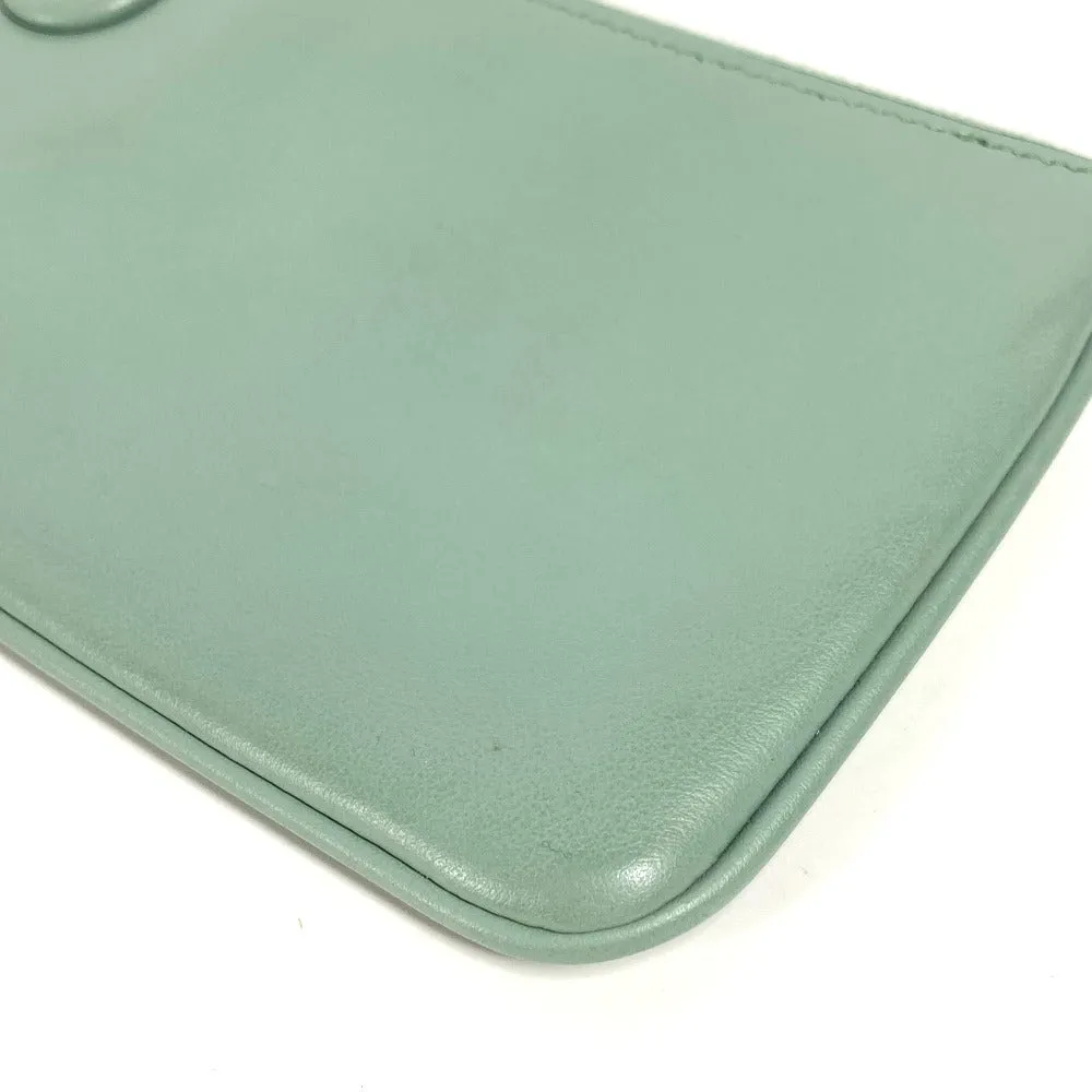 FENDI Pouch 8BS007 leather green Coin case Wallet Clutch Small Women Used