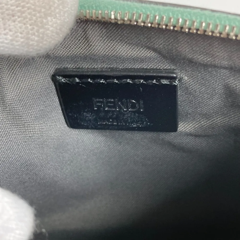 FENDI Pouch 8BS007 leather green Coin case Wallet Clutch Small Women Used
