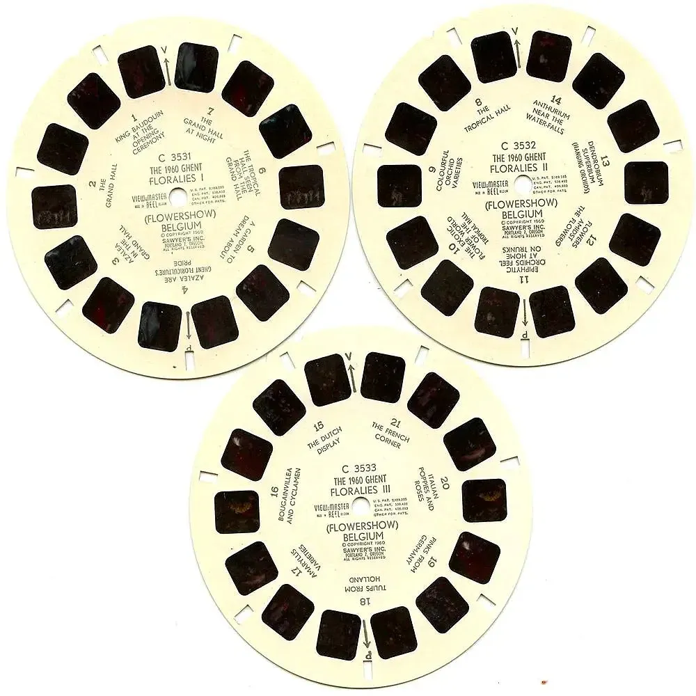Flower Show Ghent Belgium  - View-Master - 3 Reel Packet - 1960s views - vintage -  (ECO-C353-BS4)