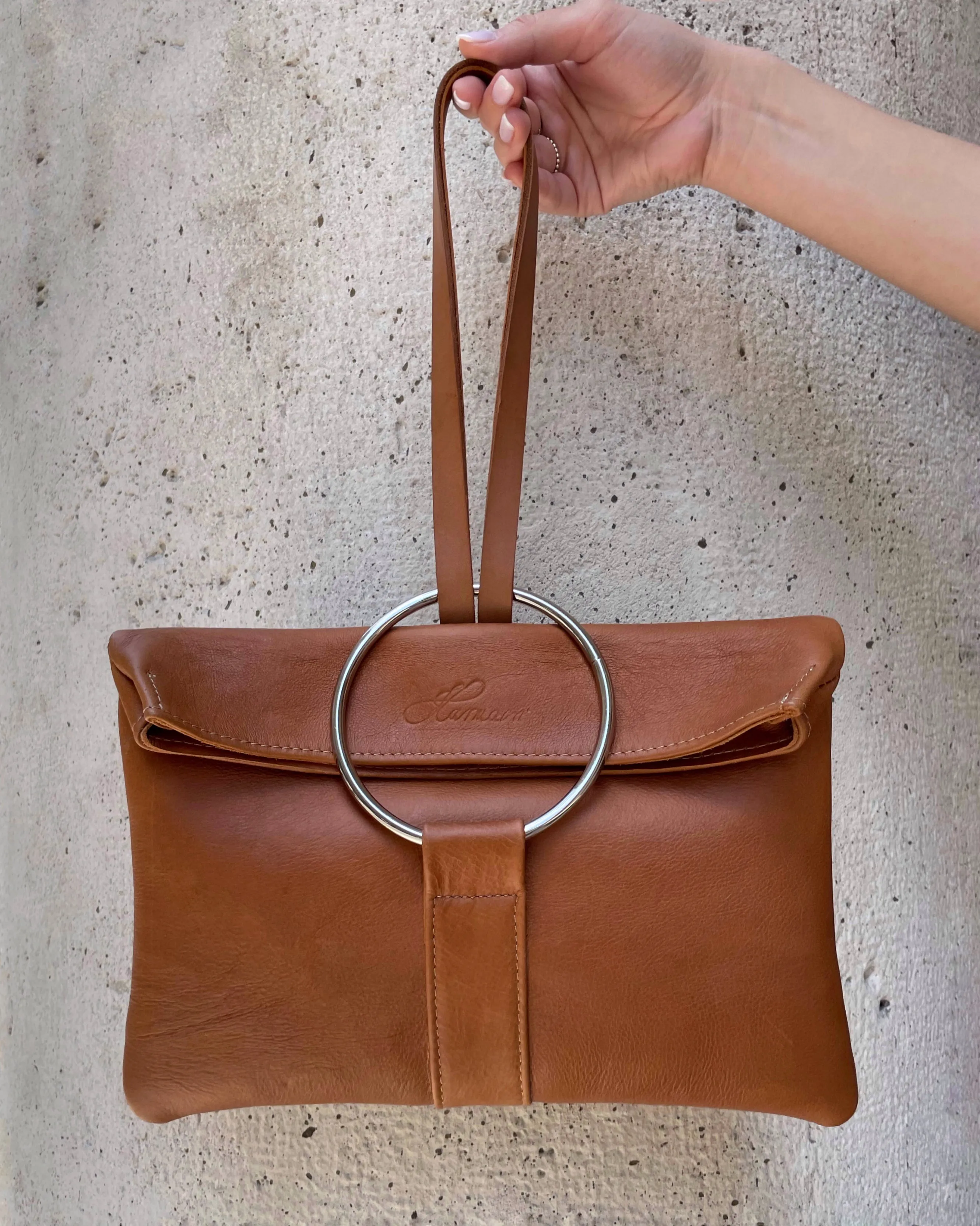 FOLDOVER O-RING BAG CINNAMON