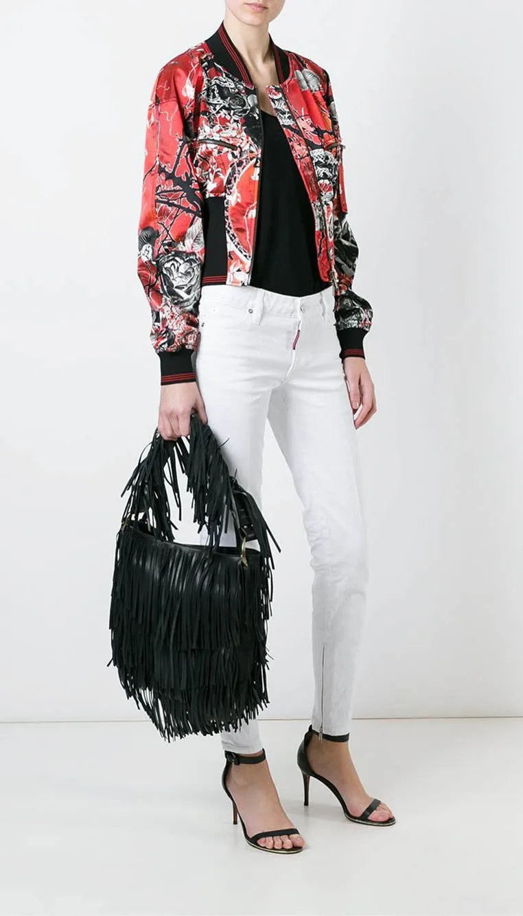 Fringes nappa handbag