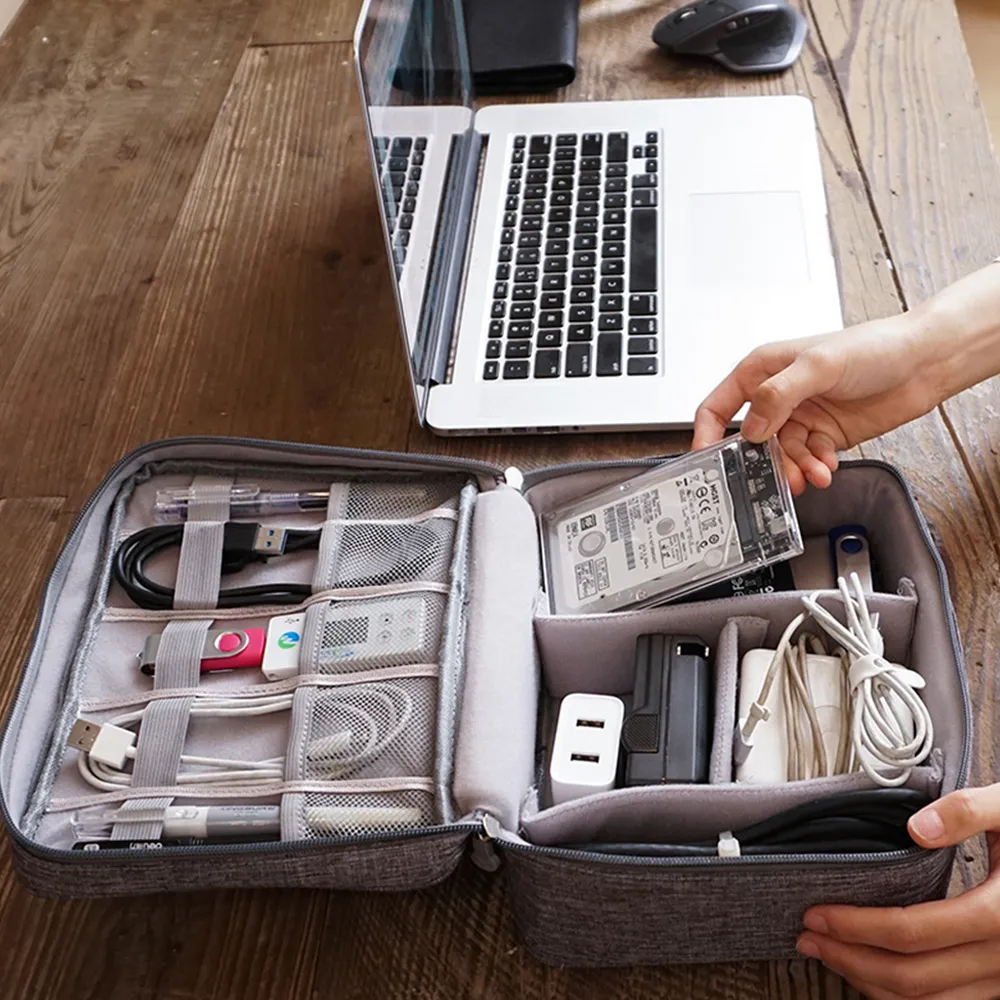 Gadget Organiser Pouch with adjustable Compartments