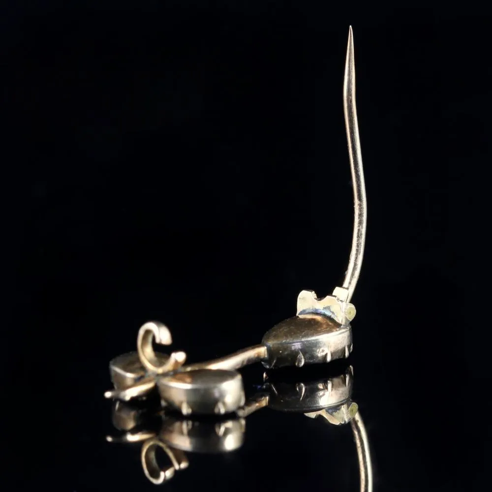 Georgian Flat Cut Garnet Brooch 18Ct Circa 1770