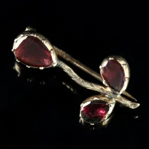 Georgian Flat Cut Garnet Brooch 18Ct Circa 1770