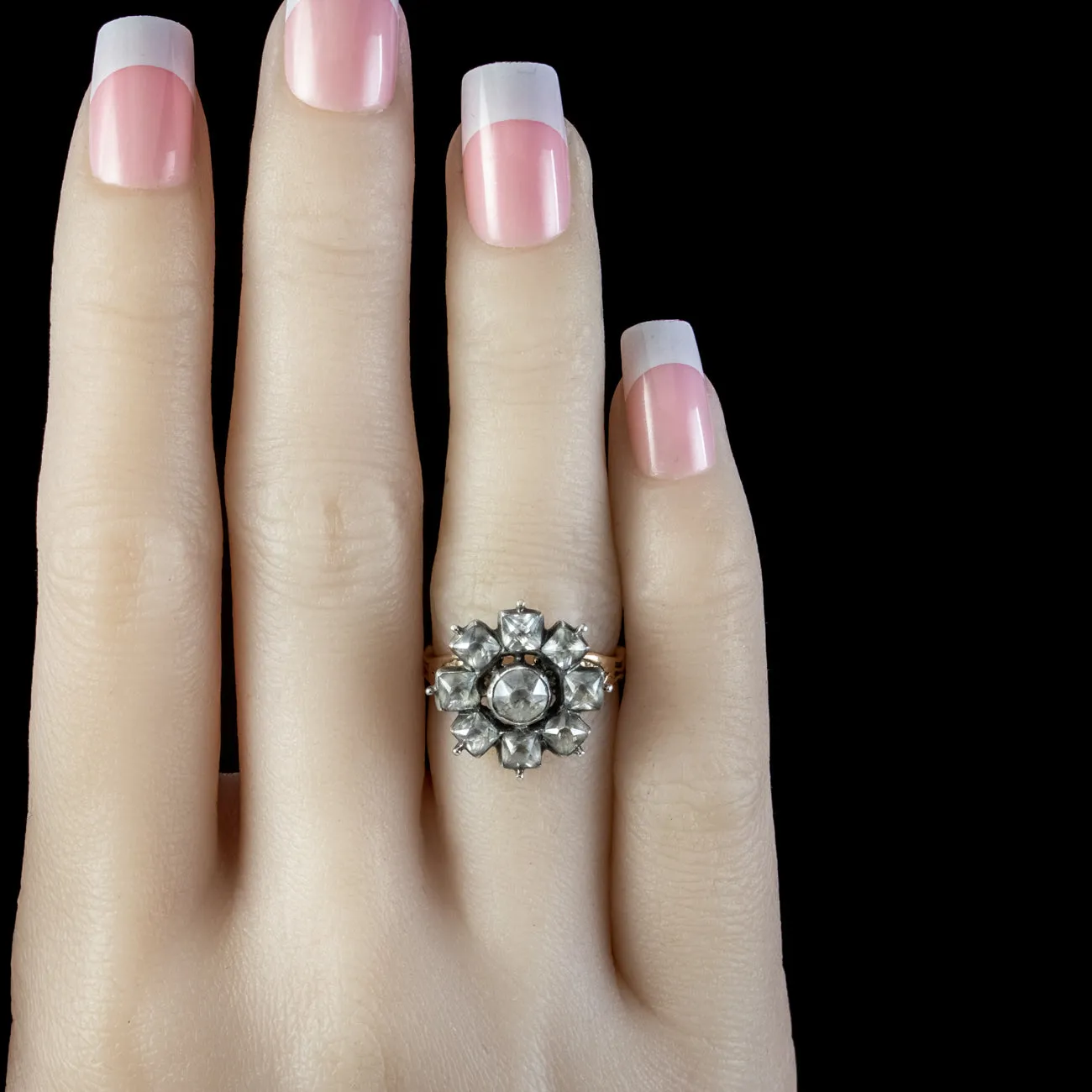Georgian Style Paste Flower Cluster Ring