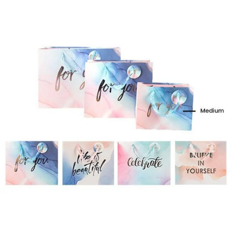 Gradient Watercolour Medium Gift Bag - 23cm x 18cm x 10cm