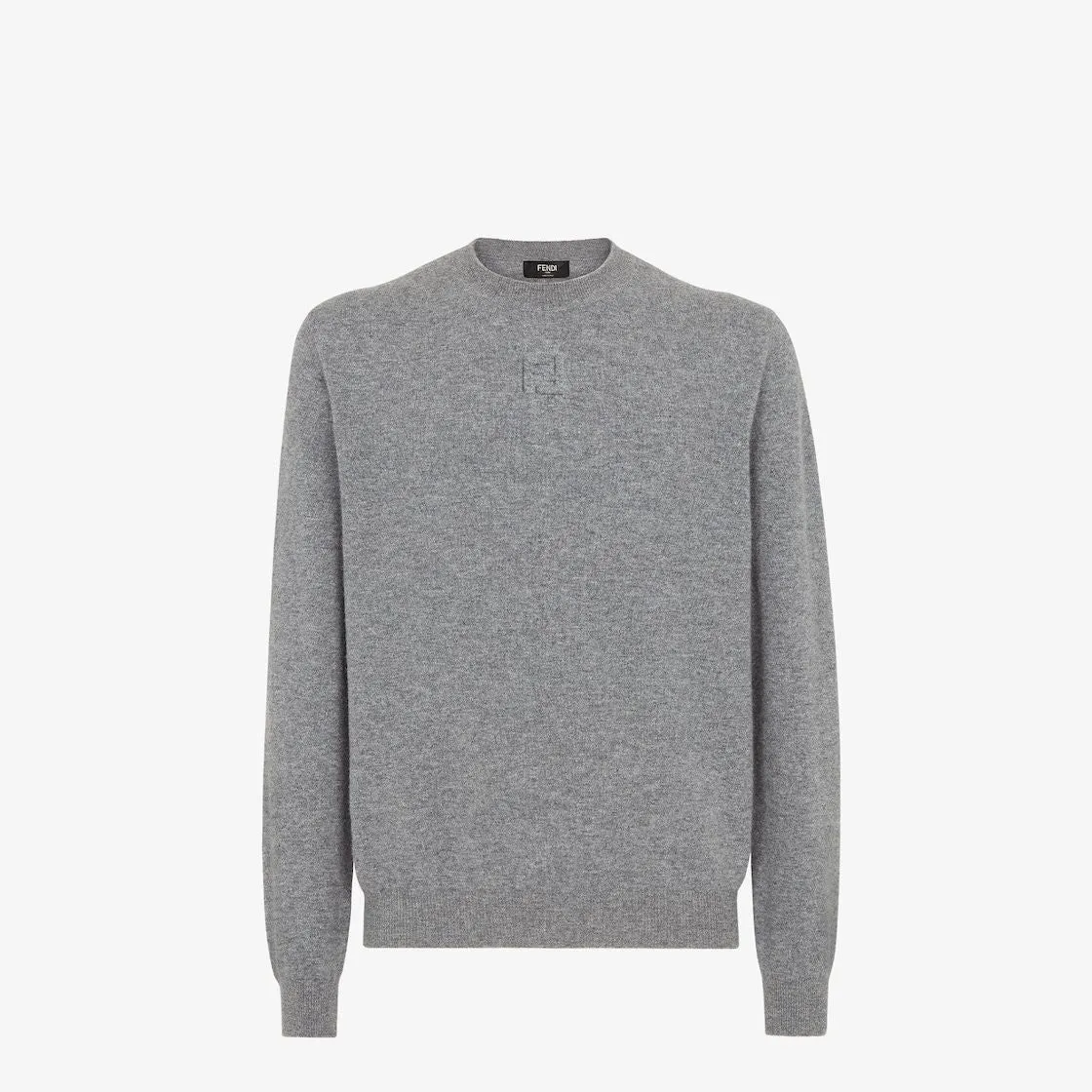 GREY WOOL SWEATER WITH FF LOGO
