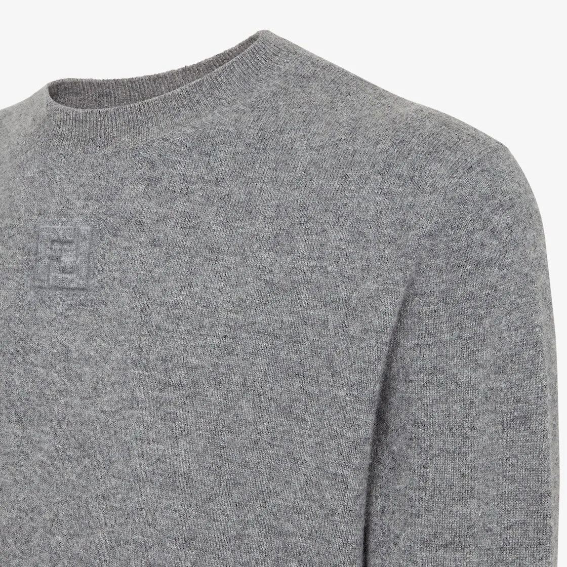 GREY WOOL SWEATER WITH FF LOGO