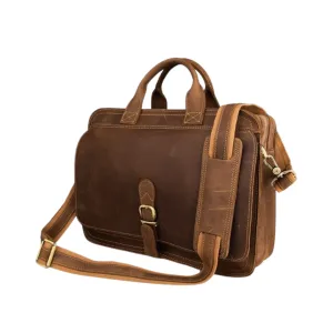 Handmade Vintage Style Full Grain Leather Large Satchel - Brown