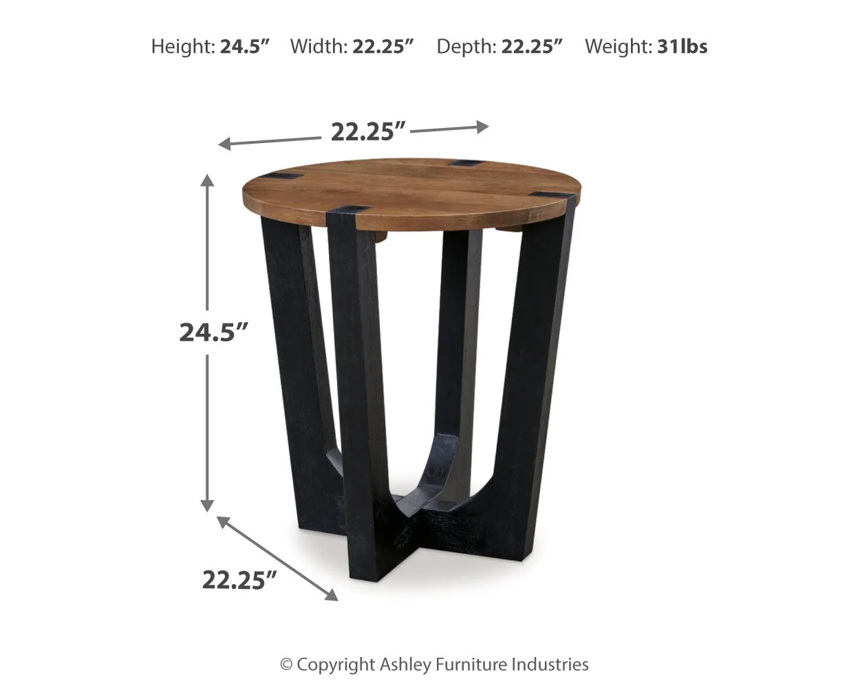 Hanneforth Coffee Table with 1 End Table in Brown/Black