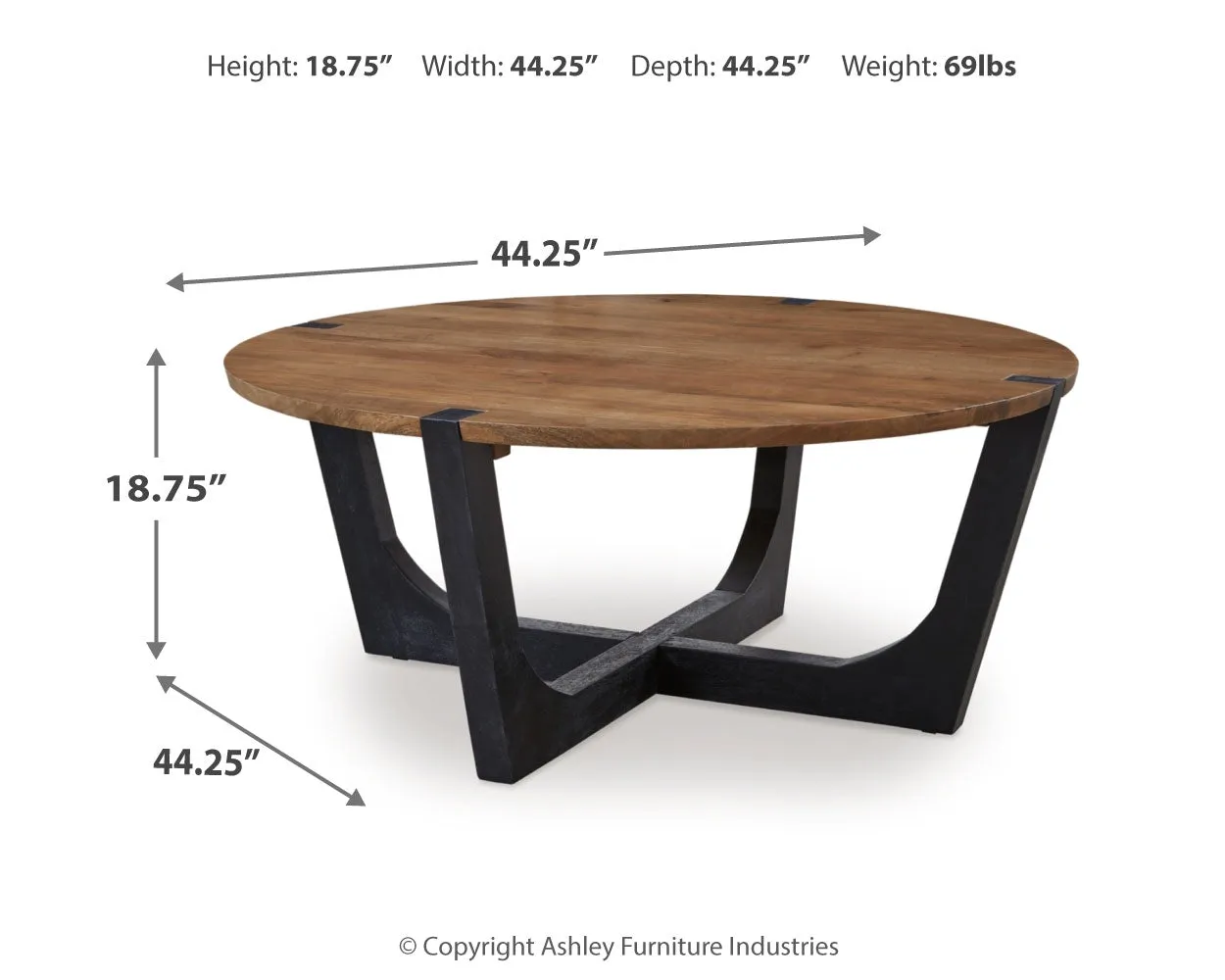 Hanneforth Coffee Table with 1 End Table in Brown/Black
