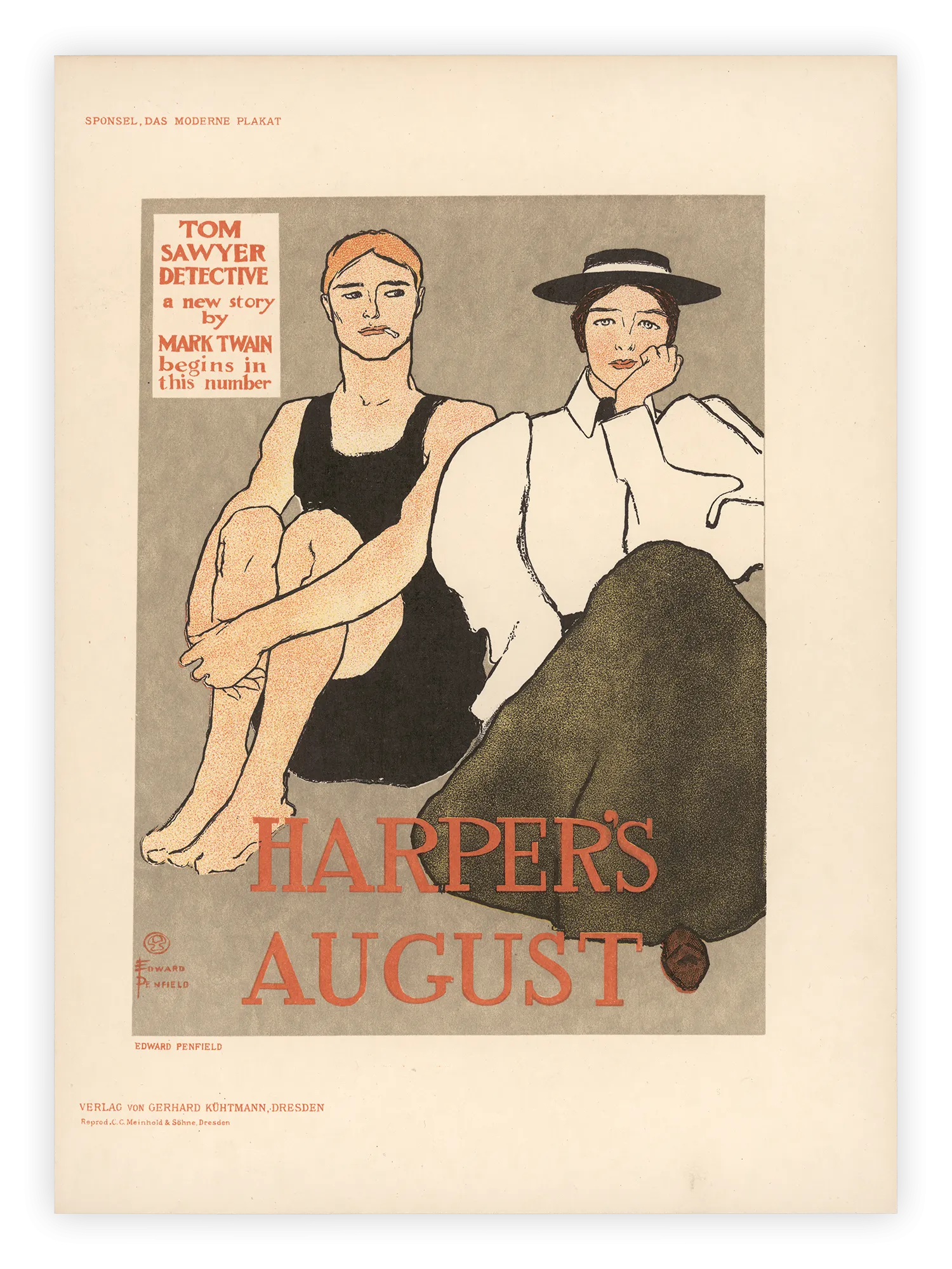 Harper's August, Tom Sawyer Detective by Mark Twain by Edward Penfield, 1897