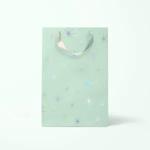holographic starburst gift bag {mint}