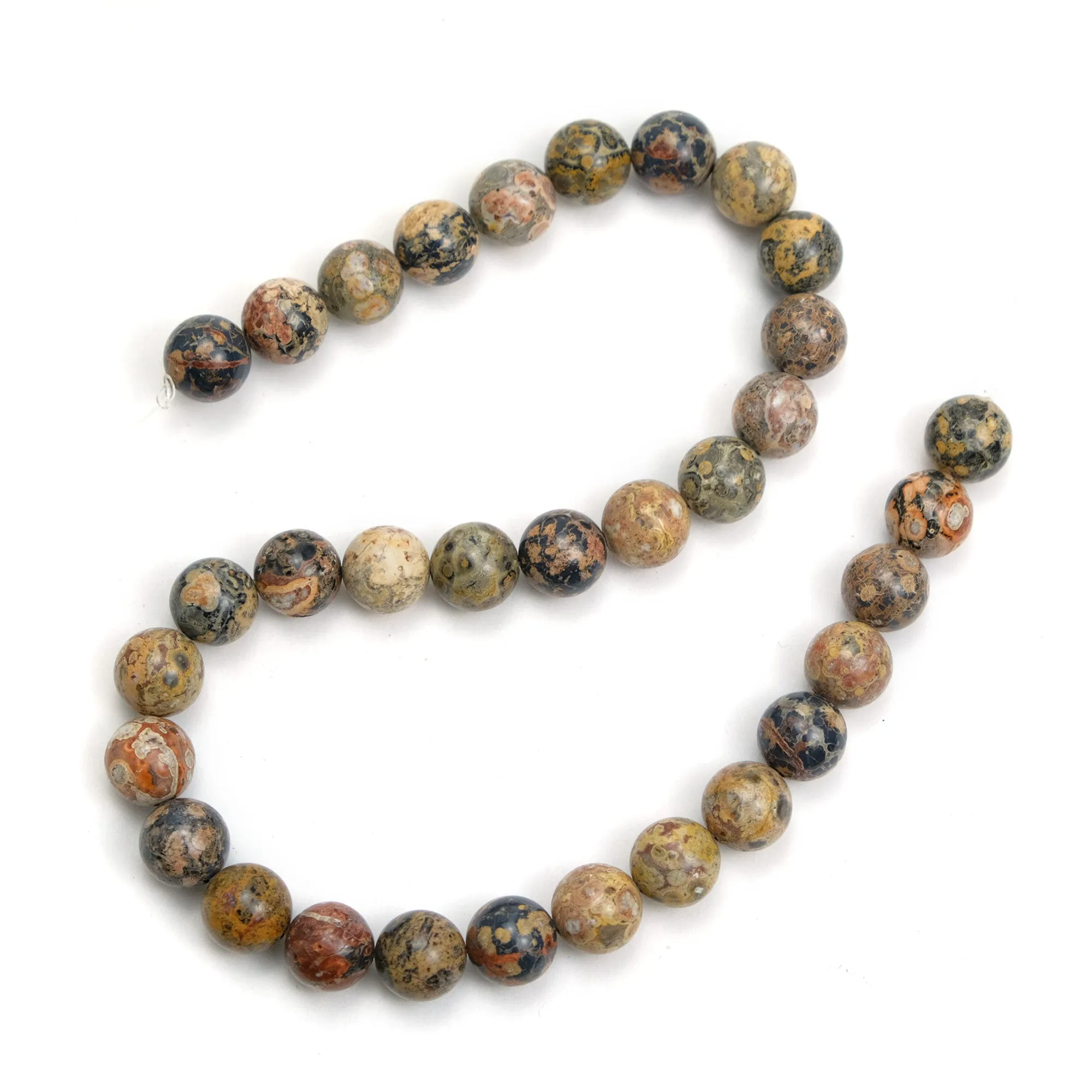 Jasper Leopard 12mm Smooth Rounds