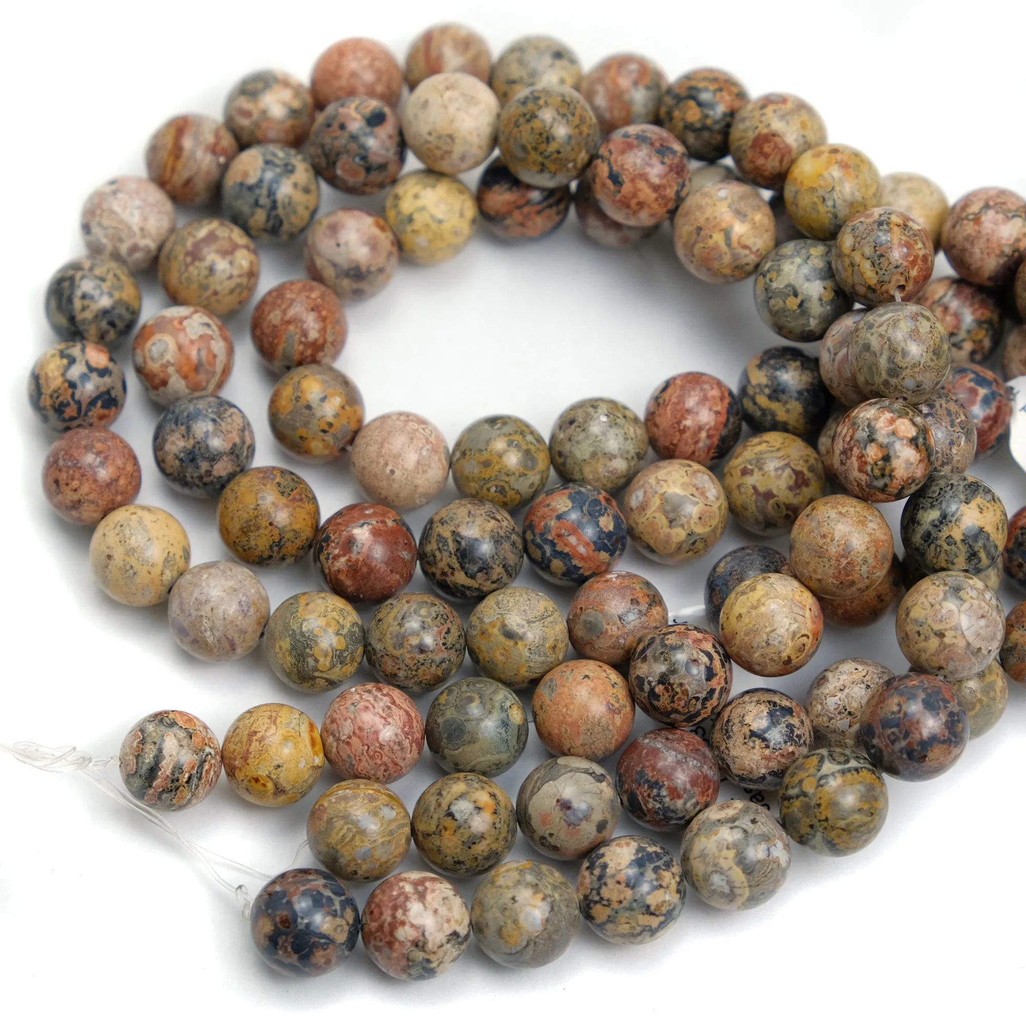 Jasper Leopard 12mm Smooth Rounds