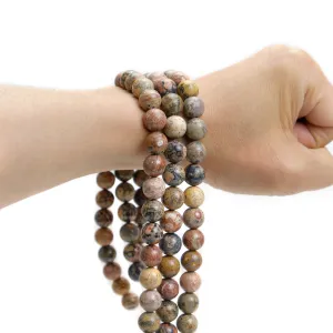 Jasper Leopard 12mm Smooth Rounds