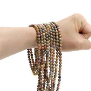 Jasper Leopard 6mm Smooth Rounds
