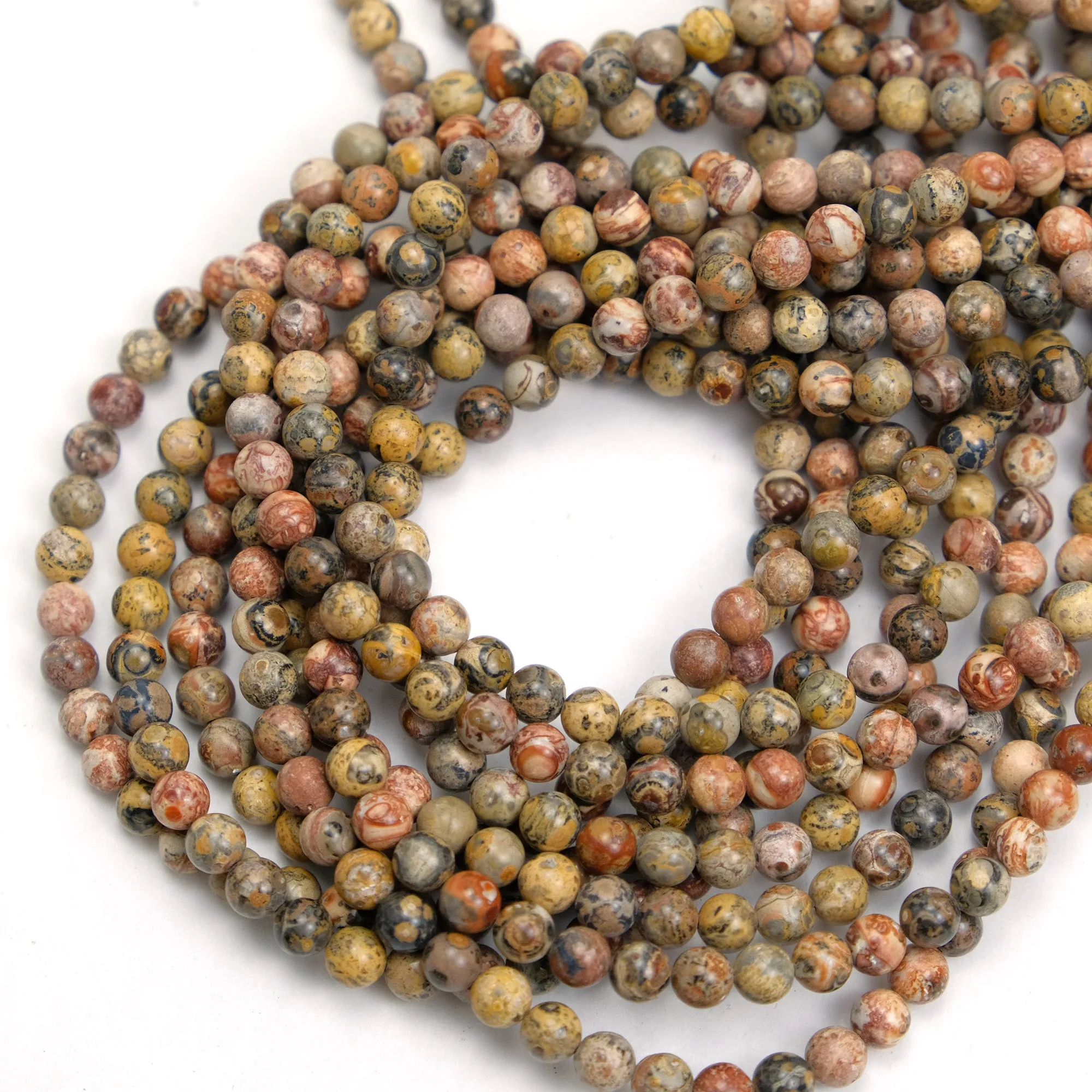 Jasper Leopard 6mm Smooth Rounds
