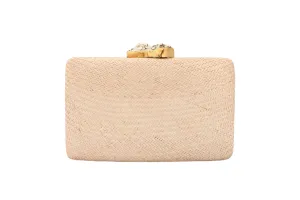 Kayu Jen Clutch with White Stones in Toast