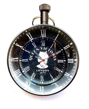 KV Collection Beautiful Queen Victoria Antique Style Paperweight Table Gola Clock. Exclusive Gifting idea